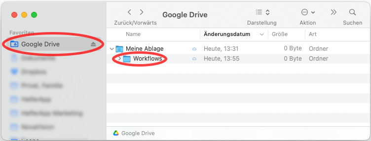 Mac-Ordner im Finder