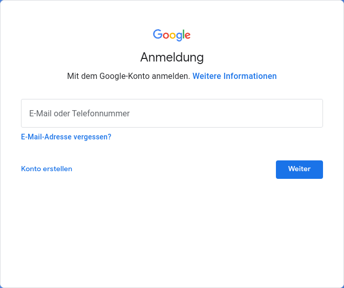 Google Drive Anmeldung