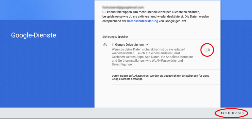 Google Drive Einstellungen
