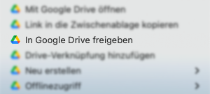 In Google Drive freigeben