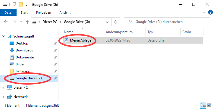 Windows Ordner "Meine Ablage"
